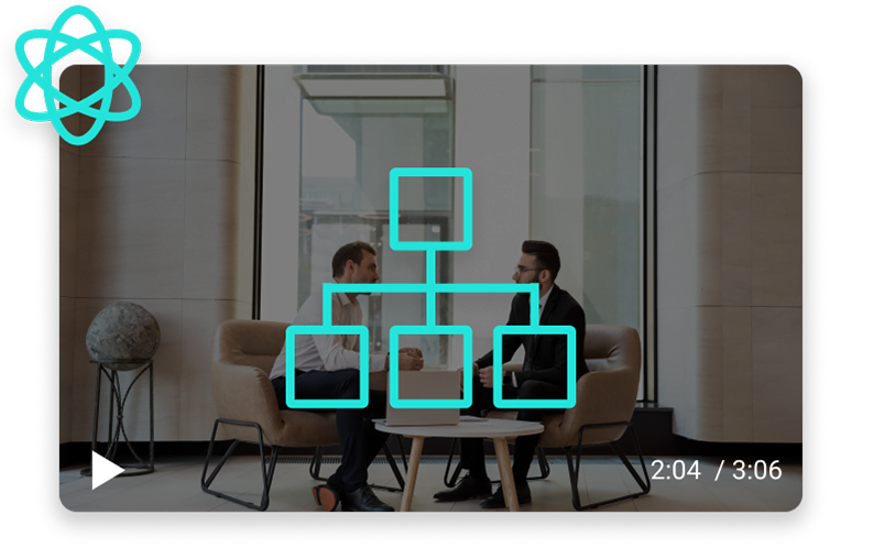 Genius 12 Video: Office meeting with graphics.