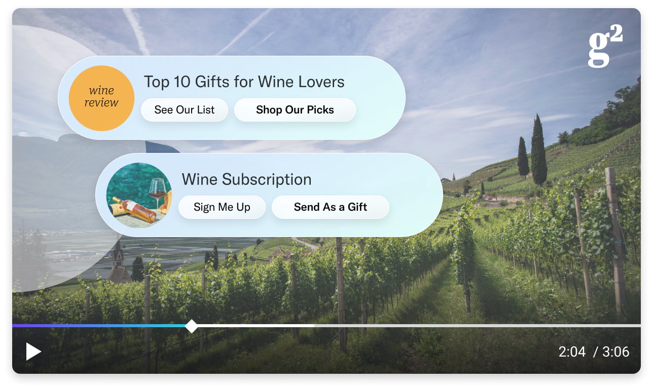 Publishers 4 Video: Wine-related advertisement overlay