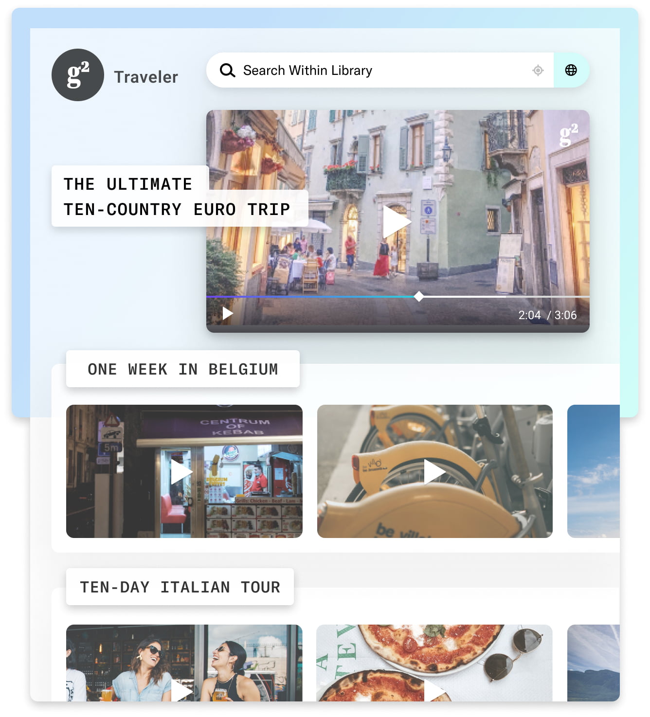 Publishers 5 Video: Travel Video Library Interface