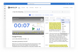 SharePoint Video AnyClip Webpart Watch Transcriptions